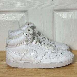 Nike Women's Court Vision Mid CD5436-100 Triple White US Size 6.5 Shoes Sneakers